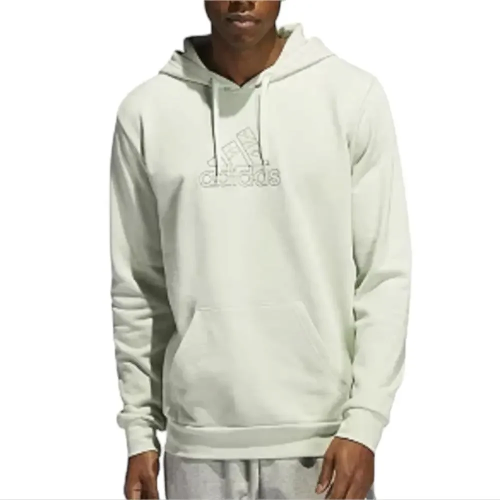 Men's adidas 2XL Embroidery Graphic Hoodie in Linen Green